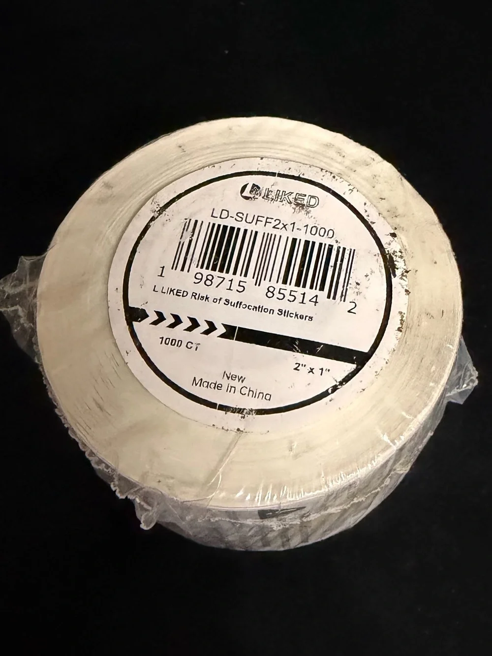 Clear Warning Label Roll for Shipping Supplies - Black & White